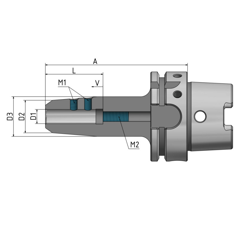 End Mill Holder Weldon, slim HSK-A 63 - 12 - 100 G6.3 8,000/min.