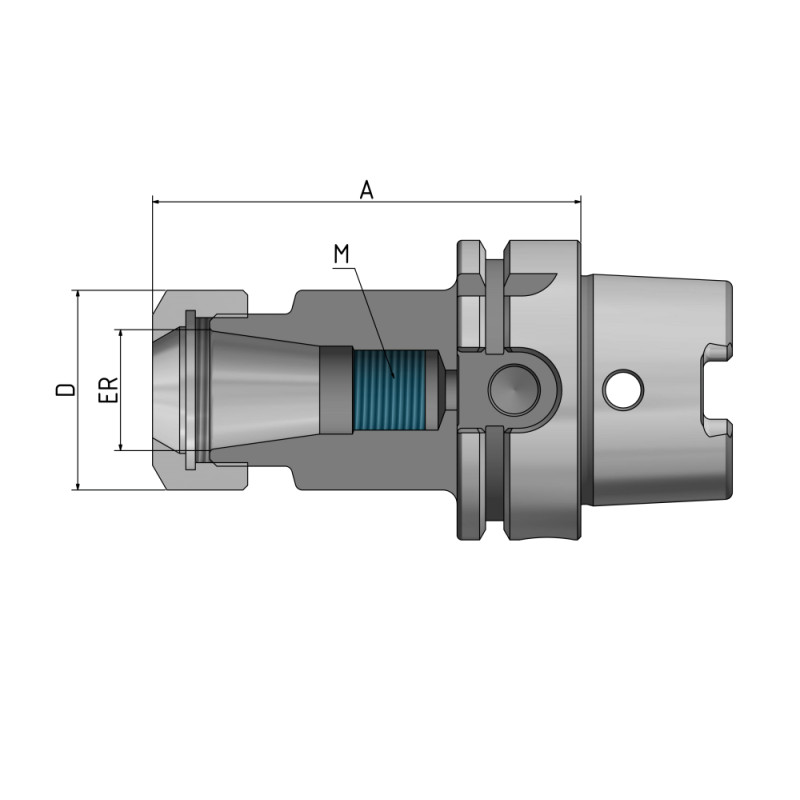 ER-цанговий патрон HSK-A 100 - ER16 - 200 G2,5 25 000/хв.