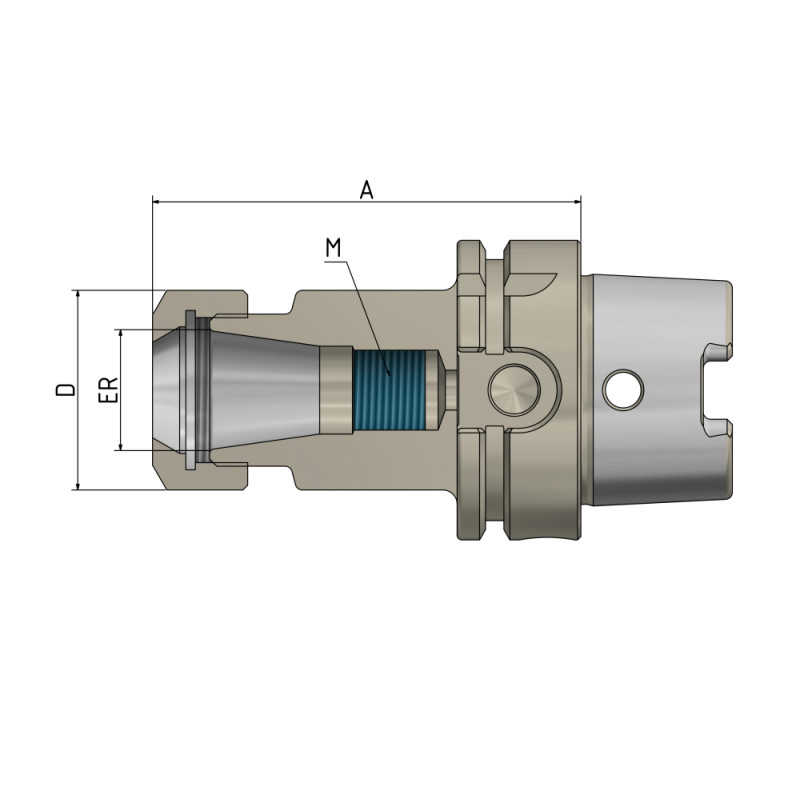 ER-Collet Chuck HSK-A 100 - ER40 - 120 G2.5 25,000/min. corrosion protected