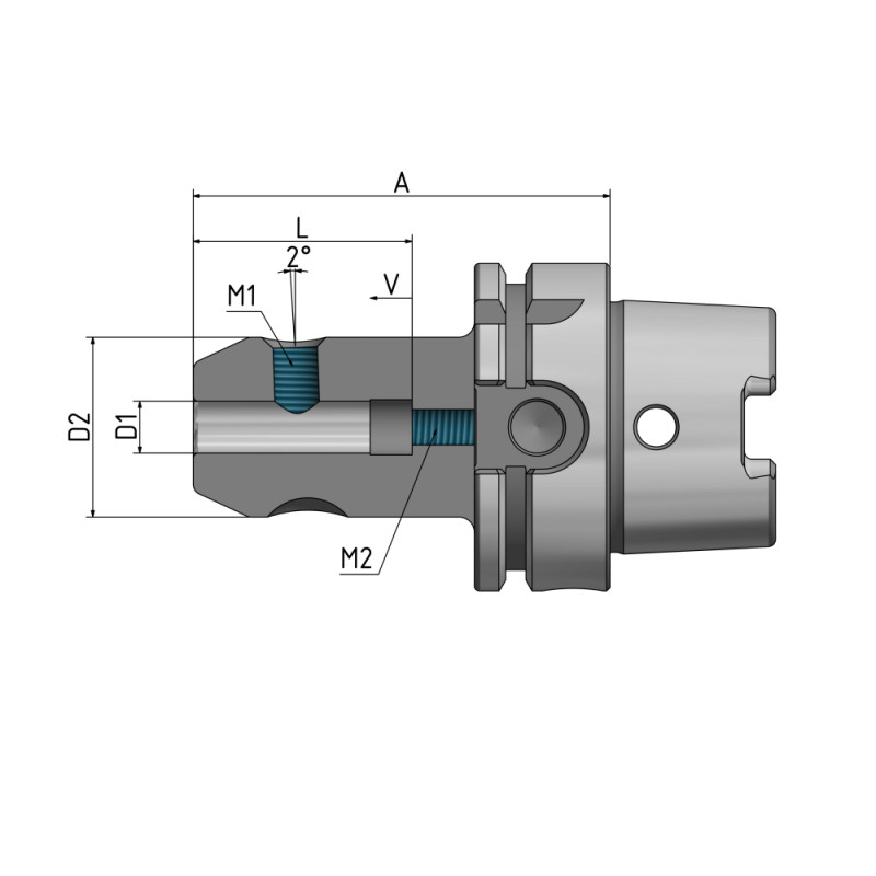 End Mill Holder Whistle-Notch HSK-A 100 - 32 - 120 G6.3 8,000/min.