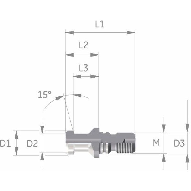 Натяжна шпилька SK 40 без наскрізного отвору, з кільцем ущільнювача на буртику