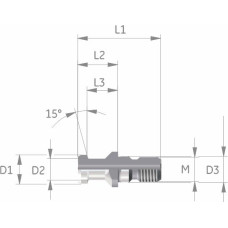 Натяжна шпилька SK 40 з наскрізним отвором