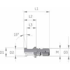 Натяжна шпилька SK 50 без наскрізного отвору, з кільцем ущільнювача на буртику