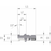 Pull stud SK 50 with through-hole