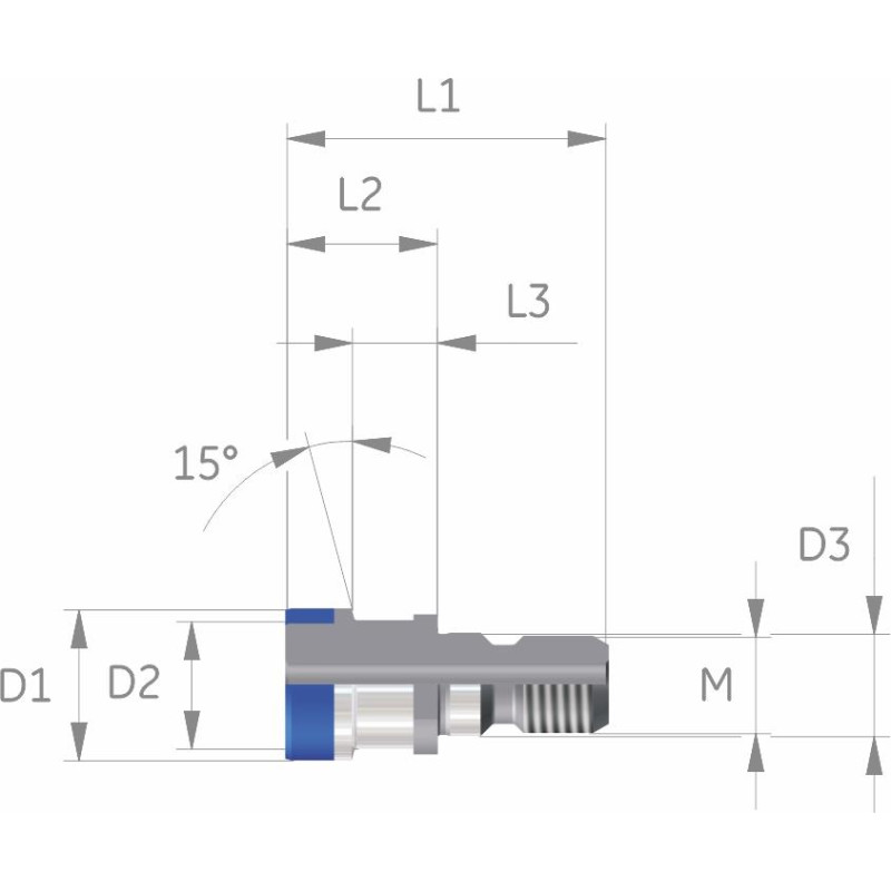 Натяжний шпиль SK 50 - з кільцевою канавкою Отта з наскрізним отвором
