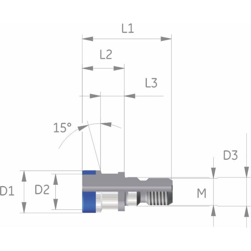 Натяжний шпиль SK 40 - з кільцевою канавкою Отта без наскрізного отвору, герметичний