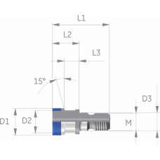 Натяжний шпиль SK 50 - з кільцевою канавкою Отта без наскрізного отвору, герметичний