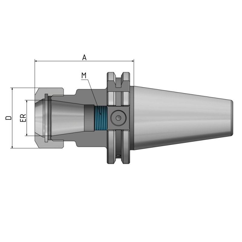 ER-цанговий патрон SK 40 - ER40 - 70 G2,5 25 000/хв.