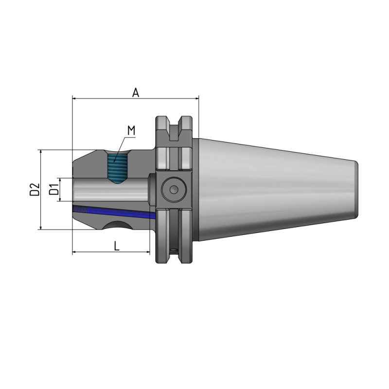 End Mill Holder Weldon "Cool Tool" SK 40 - 12 - 50, G2.5 25,000/min.