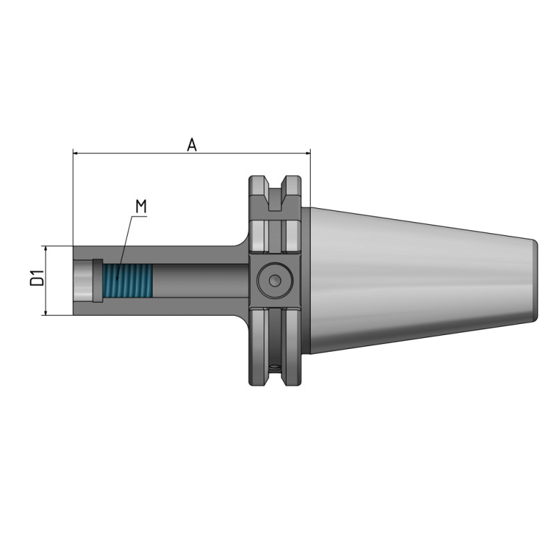 Threaded Shank Adapter SK 40 - M10 - 125 G2.5 25,000/min. cylindrical