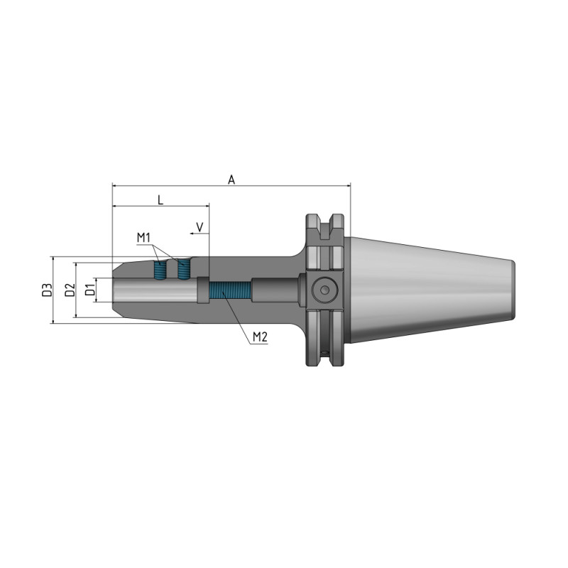 End Mill Holder Weldon, slim SK 40 - 6 - 100 G6.3 8,000/min.