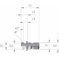 Натяжна шпилька SK 40 з наскрізним отвором
