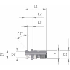 Натяжна шпилька SK 40 з наскрізним отвором