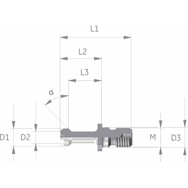 Pull stud BT 40 - 45° without through-hole