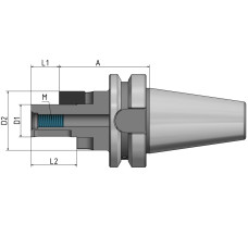 Комбінований тримач для насадного фрезера BT 40 - 27 - 55 G2.5 25 000/хв.
