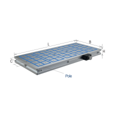 503 x 1.029 x 60 Electro-Permanent Square Pole Magnetic Chucks - ART.89P-75 (Gerardi)