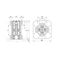 Size 4 x 700 Vice Tower with Fixed Middle Jaws - ART.806C Series (Gerardi)