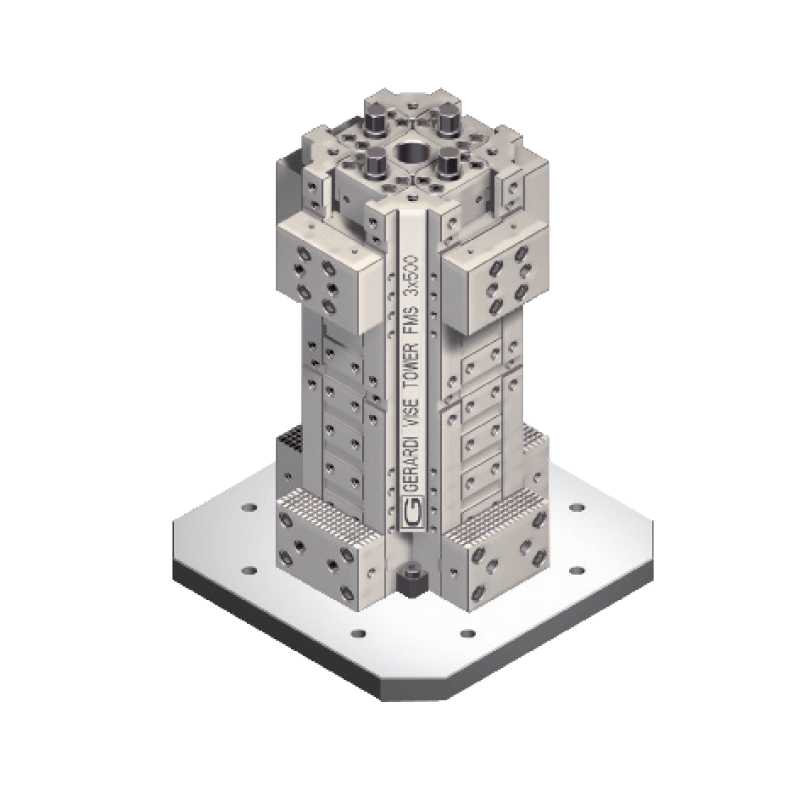Size 3 x 600 Vice Tower with Straight Jaws - ART.800C Series (Gerardi)