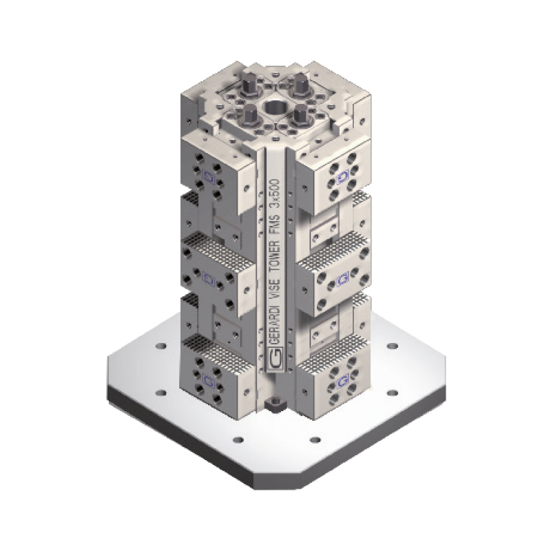 Size 6 x 800 Vice Tower with Fixed Middle Jaws - ART.806C Series (Gerardi)