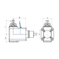 Інструмент Biglia BMT40 з прямим кутом приводу, 16 мм, зовнішня подача охолодження, співвідношення 1:1, H45 (Gerardi)