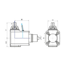 Інструмент Biglia BMT40 з прямим кутом приводу, 16 мм, зовнішня подача охолодження, співвідношення 1:1, H45 (Gerardi)