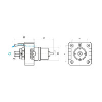 Інструмент Biglia BMT40 з прямим приводом, 16-міліметровий штифт, зовнішня подача охолодження, співвідношення 1 до 1 (Gerardi)