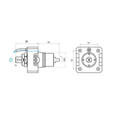 Інструмент Biglia BMT40 з прямим приводом, 16-міліметровий штифт, зовнішня подача охолодження, співвідношення 1 до 1 (Gerardi)