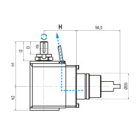 Biglia BMT55 Угловой двухприводной инструмент 22mm оправка внешняя подача СОЖ, 1 to 1 Ratio, H70