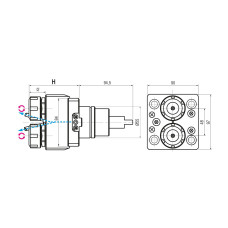 Biglia BMT55 Straight Double Driven Tool ER25 External Coolant, 1 to 1 Ratio (Gerardi)