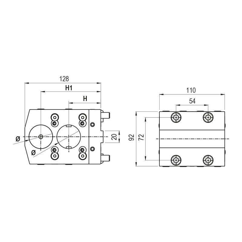 BMT60 Boring Bar Holder Double (Gerardi)