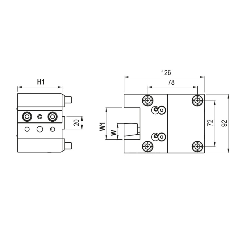 BMT60 OD Turning Tool Holder, Double Sided 1" (Gerardi)