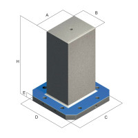 450x350x550mm Completely Machined Rectangular Cube Tombstone - ART54C (Gerardi)