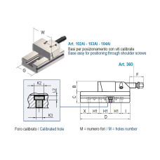 Модульні елементи 96 мм Розмір 1 Рухома секція щелепи та основа зі швидкозмінною пластиною - ART102Ai (Gerardi)
