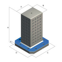 Надгробок прямокутної кубічної форми з сіткою 450x350x550 мм з втулками - ART54F (Gerardi)
