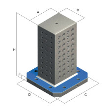 300x200x550mm Grid With Bushings Rectangular Cube Tombstone - ART54F (Gerardi)