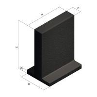 460x110x630 мм, фрезерований двосторонній надгробок - ART55A (Gerardi)