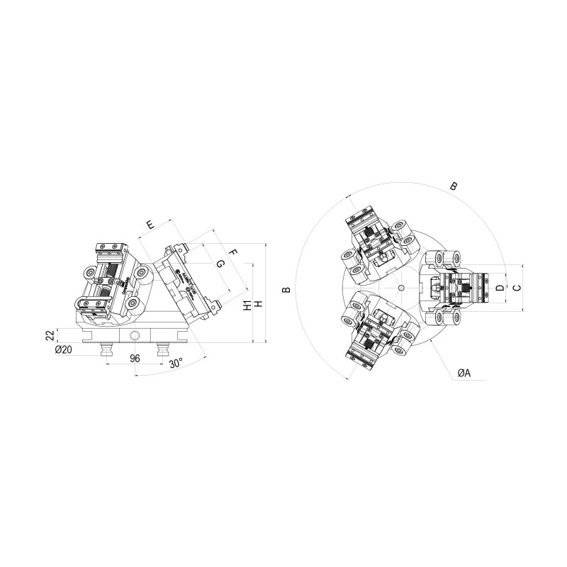 Size 1 ART643H-1 Pyramid Riser Block - 30Â° (Gerardi)