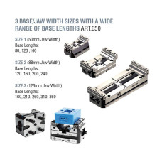 50mm / ART650 CompactGRIP Vice With Reversible Hard Jaws  - ART650 Series (Gerardi)