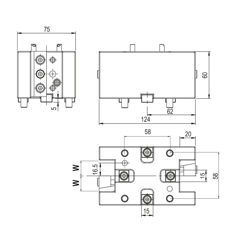 Двосторонній токарний тримач BMT45 OD для інструментів з квадратним хвостовиком (Gerardi)