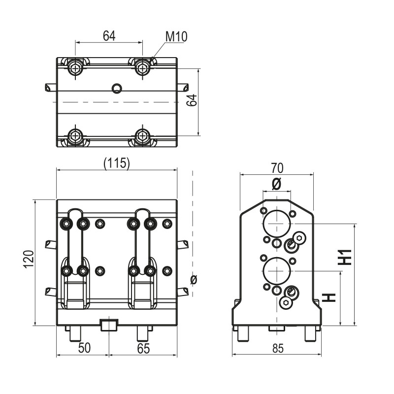 BMT55 Double Boring Bar Holder, 25mm Clamping Capacity, 52/97mm Centre Height (Gerardi)