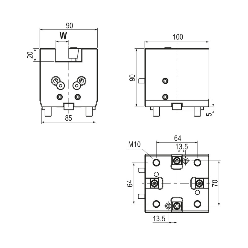 Тримач для токарного різця BMT55 для інструментів з квадратним хвостовиком, затискна здатність 25 мм (Gerardi)