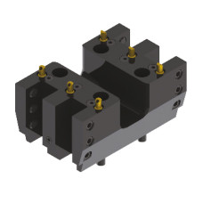 Двосторонній токарний тримач BMT55 OD з подвійним виходом для інструментів з квадратним хвостовиком, затискна здатність 20 мм (Gerardi)