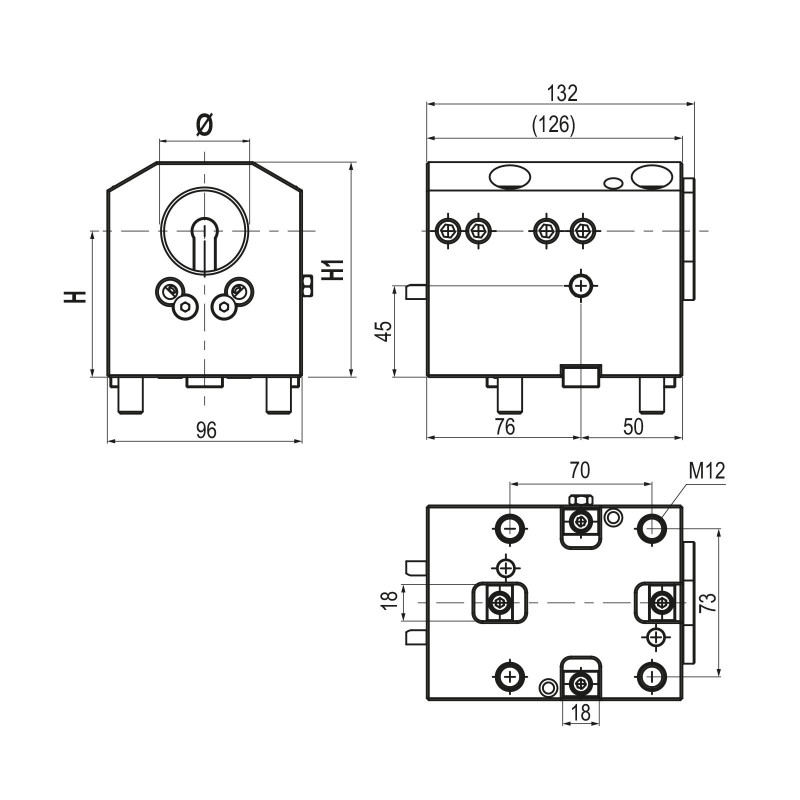 Комбінований тримач BMT65 для змінних свердел та розточувальних оправок, зовнішня/внутрішня подача охолоджувальної рідини (80 бар), затискна здатність 40 мм, висота центру 72 мм (Gerardi)