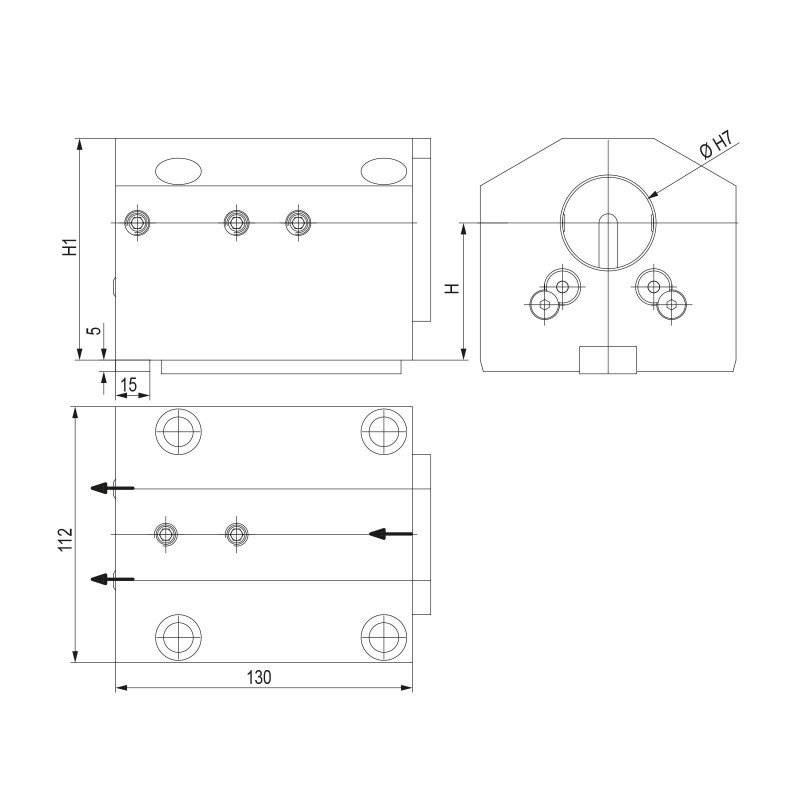 Комбінований тримач BMT75 для змінних свердел та розточувальних оправок, зовнішня/внутрішня подача охолоджувальної рідини (80 бар), затискна здатність 50 мм, висота центру 97 мм (Gerardi)