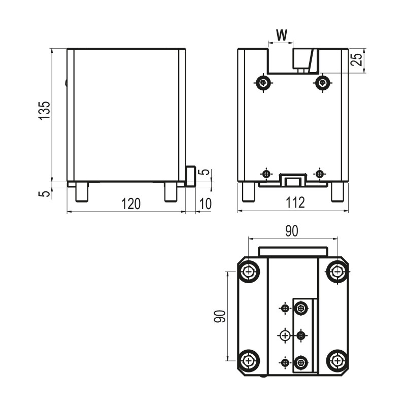 Тримач для токарного різця BMT75 для інструментів з квадратним хвостовиком, затискна здатність 25 мм (Gerardi)