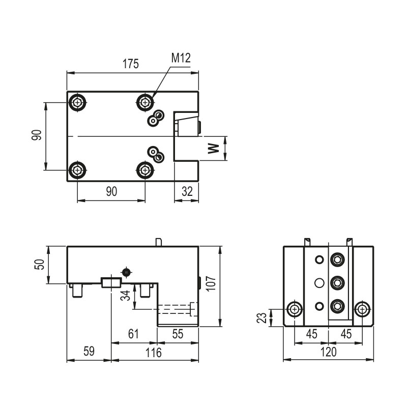 Тримач токарного інструменту BMT75 OD для інструментів з квадратним хвостовиком, затискна здатність 32 мм (Gerardi)