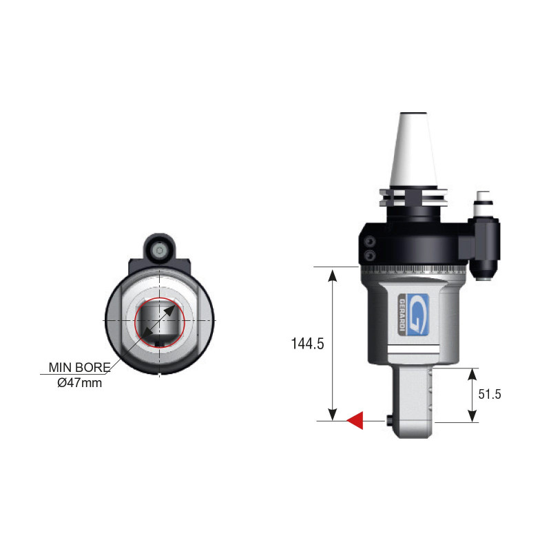 90° Evolution Line Angle Head, ATC (Automatic Tool Change), 601E - GER-FS90-6 Series (Gerardi)