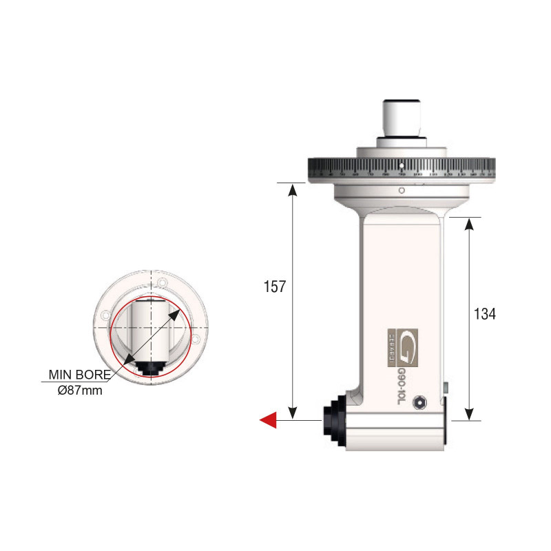 BT50 90 Degree Classic Line Angle Head, MTC (Manual Tool Change), ER16 Output - GER-G90-10L-MTC Series (Gerardi)