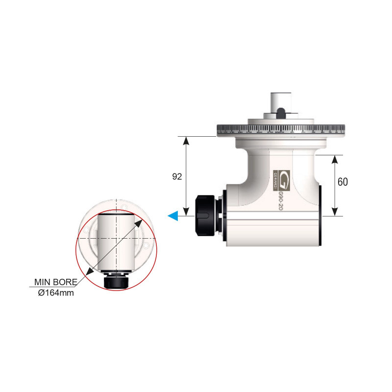 SK50 90 Degree Classic Line Angle Head, MTC (Manual Tool Change), ER32 Output - GER-G90-20-MTC Series (Gerardi)