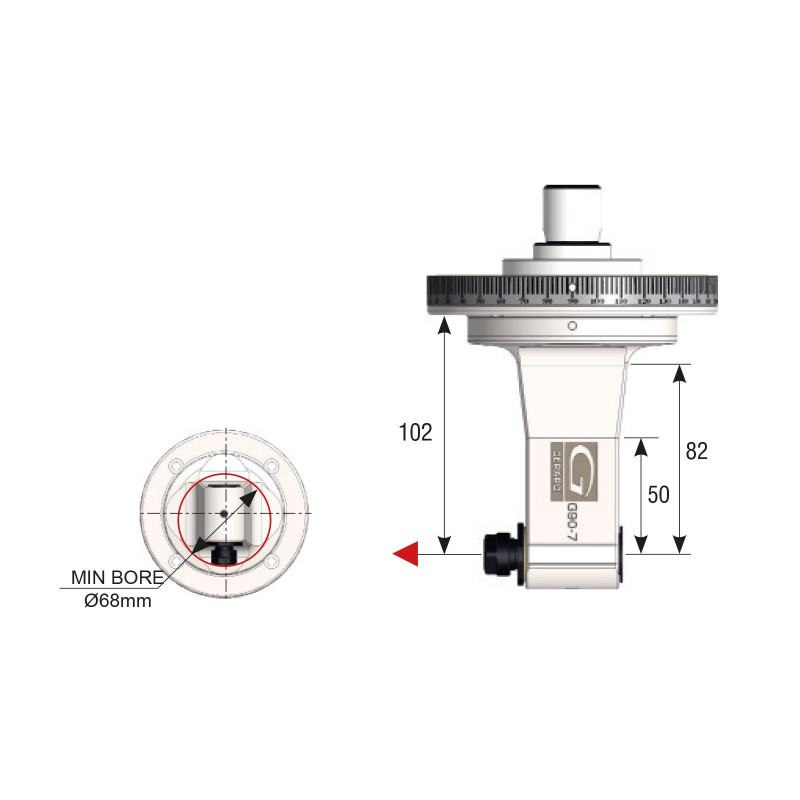 BT50 90 Degree Classic Line Angle Head, MTC (Manual Tool Change), ER11 Output - GER-G90-7-MTC Series (Gerardi)